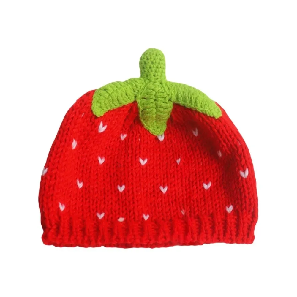 

Grape Creative Knitted Fruit Hat Playful Thick Strawberry Pullover Cap Handmade Stretchy Pineapple Beanie Skiing