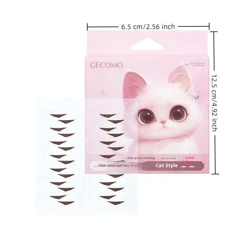 84 Patch Adesivi per timbri per eyeliner resistenti all'acqua Stampaggio con un solo adesivo Strumenti di bellezza Regola la forma dell'occhio Principiante facile da usare