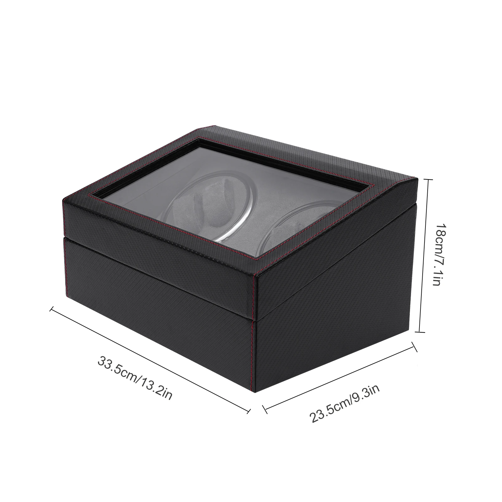 Automatic Rotation Leather Wood Watch Winder Storage Display Case Box Black