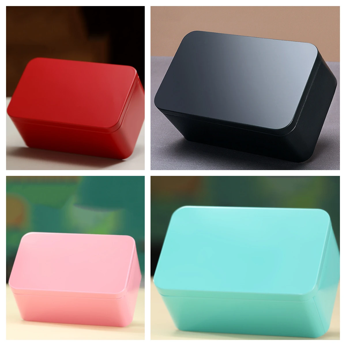 Rectangle Tin Box Empty Metal Jars Iron Tea Storage Box Cookies Case For Bins Biscuit Container Candy Chocolate Organizer