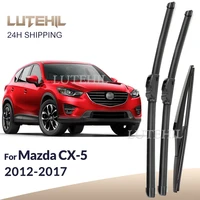 Para Mazda CX-5 KE 2012-2017 2013 2014 2015 2016 limpiaparabrisas delantero y trasero limpiaparabrisas cepillos de ventana 24 ""+ 18"" + 14""