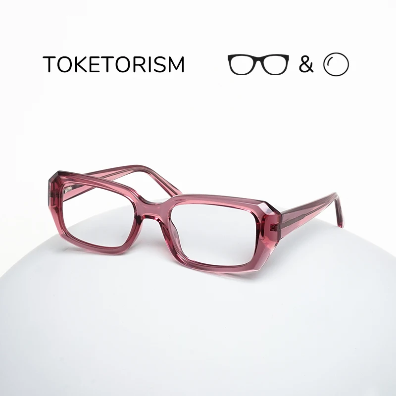 

Toketorism Rectangle Frame Photochromic Prescription Glasses Multifocal Lenses Myopia Eyewear Custom