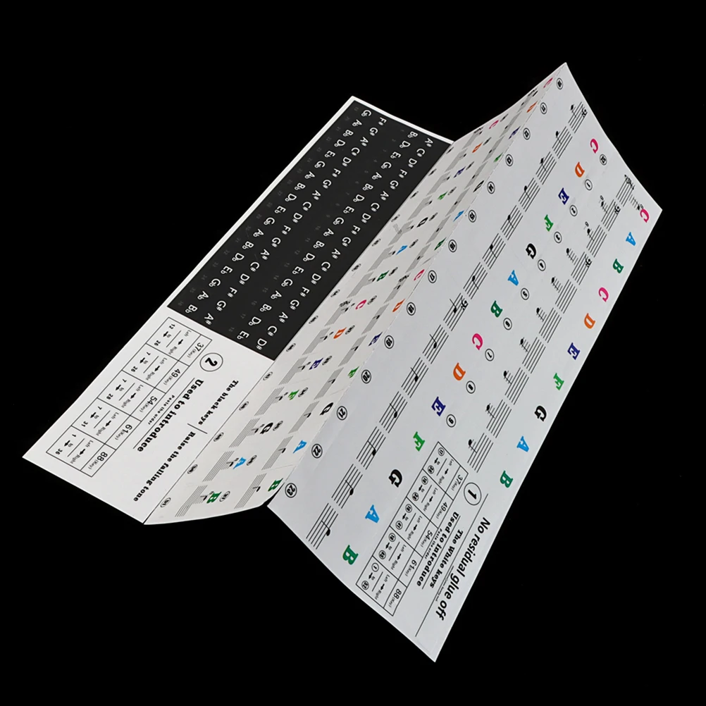 

1Set Piano Keyboard Stickers PVC Material Adhesive Musical Note Labels for Beginners Effective Practice Keyboard Note Stickers