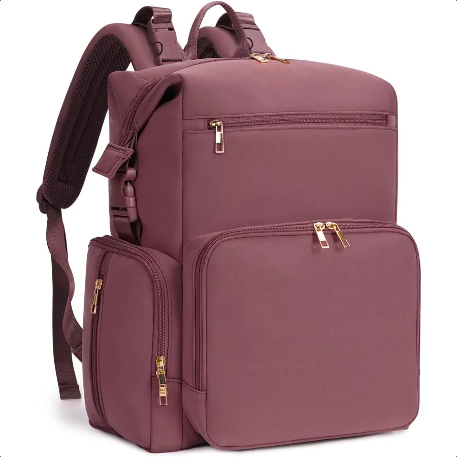 

CEICEI Неопреновая сумка для подгузников, рюкзак с пеленальной подушечкой, большие сумки для беременных для новорожденных, дорожная сумка с изолированными карманами, розовая