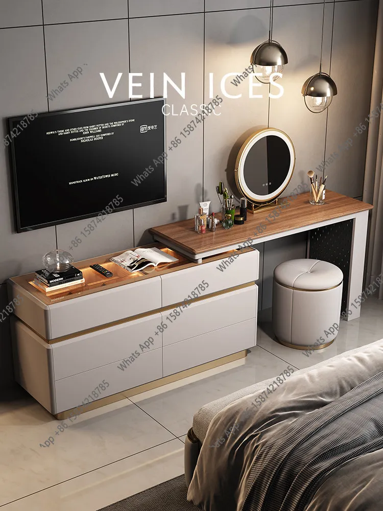 

Mn New Modern Simple Light Luxury Chest Storage Integrated Solid Wood Desk Dressing Master Bedroom End Of Bed