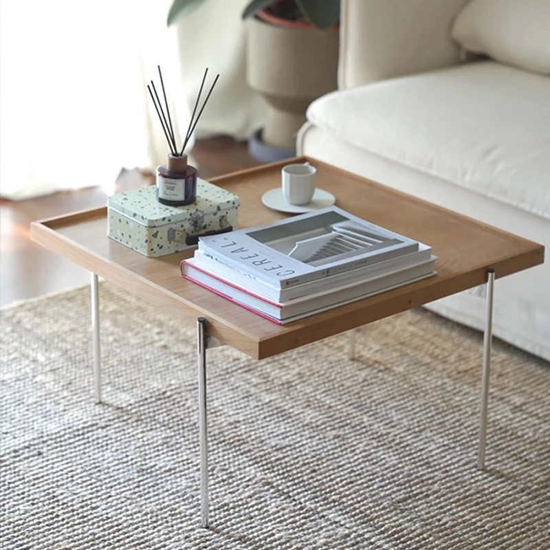 Wood Coffee Table Living Room Luxury Design Simple Side Table Home Minimalist Table Basse Furniture Decoration