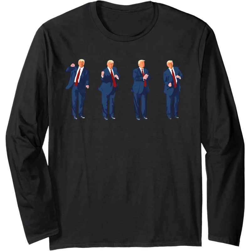 Trump friendly dance funny pattern long sleeved T-shirt