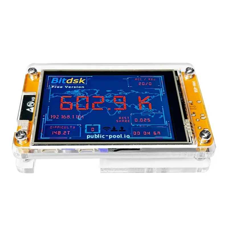 AEE7-Bitdsk Miner S1 600KH/S BTC Solo Machine, 2.8-Inch Large Screen, Independen Operation Smart Display Desktop