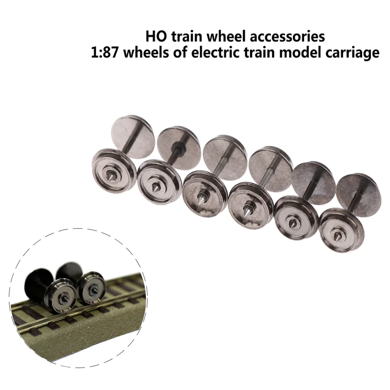 Yüksek kalite 2 adet HO ölçek 1:87 36 \'\'Model tren DC çark seti C8724 için Metal tekerlekler