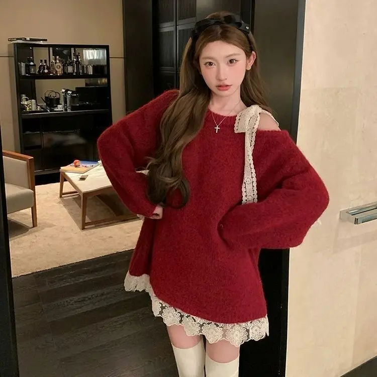 

Свитера Джемперы Пуловеры Женские пуловеры Трикотажные изделия Японский короткий стиль Уличный город Y2K Harajuku Модная культура Молодежный топ Ins