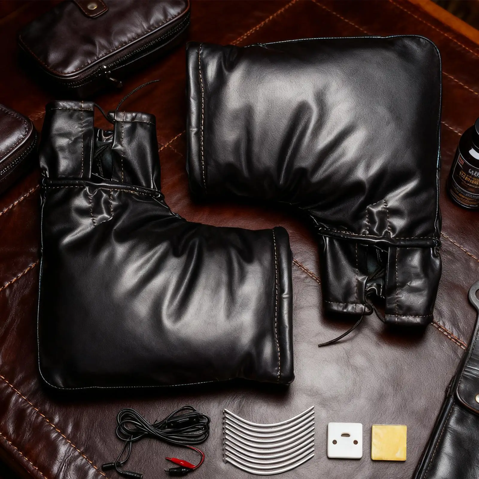 

Зимние муфты на руль мотоцикла, ветрозащитные перчатки 12 В, водонепроницаемые мотоциклетные перчатки на руль для зимнего скутера, квадроцикла, велосипеда