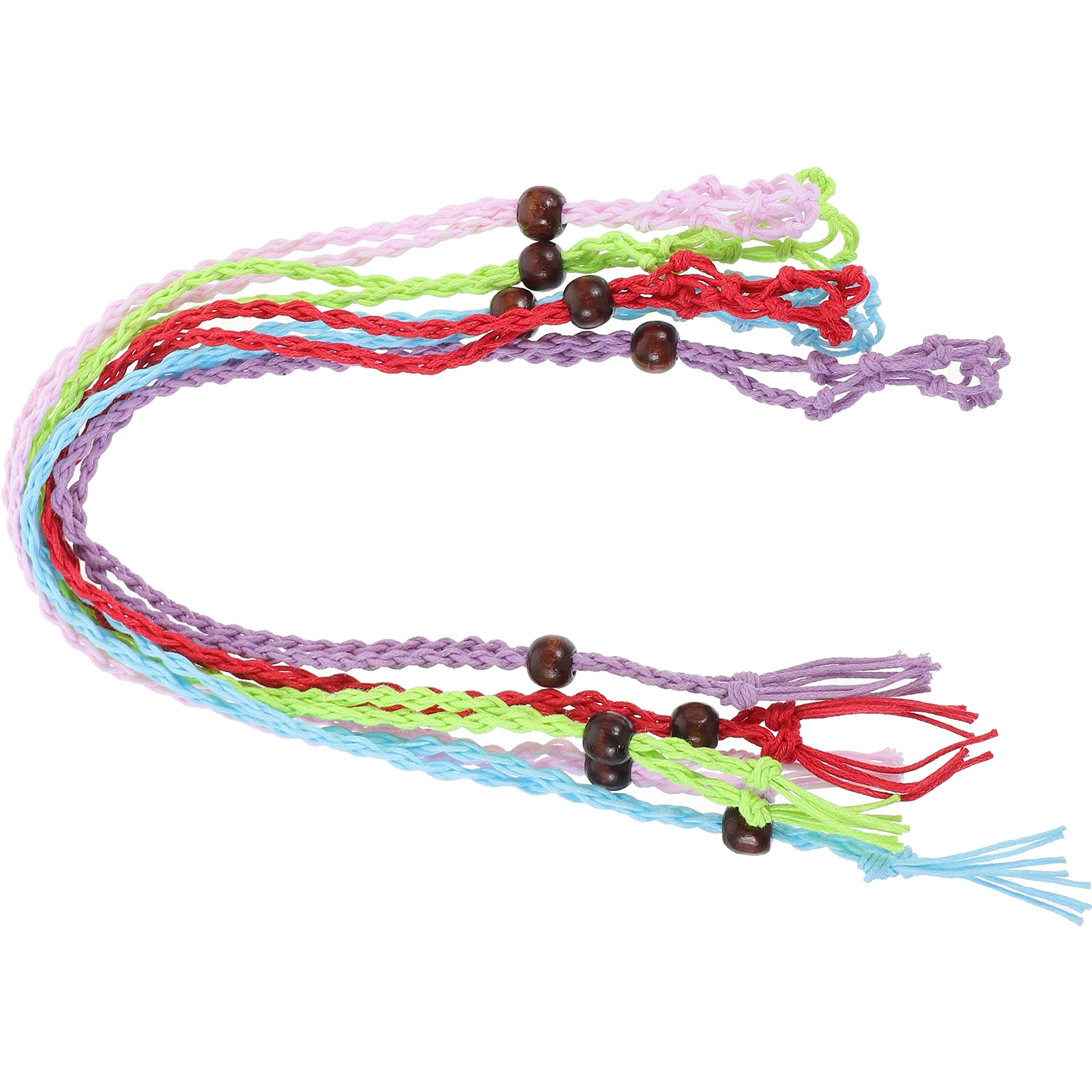 

5pcs Woven Necklace Stone Holder Adjustable Length Brown White Yellow Black Beige Net DIY Retro Pendant Jewelry Making Kits