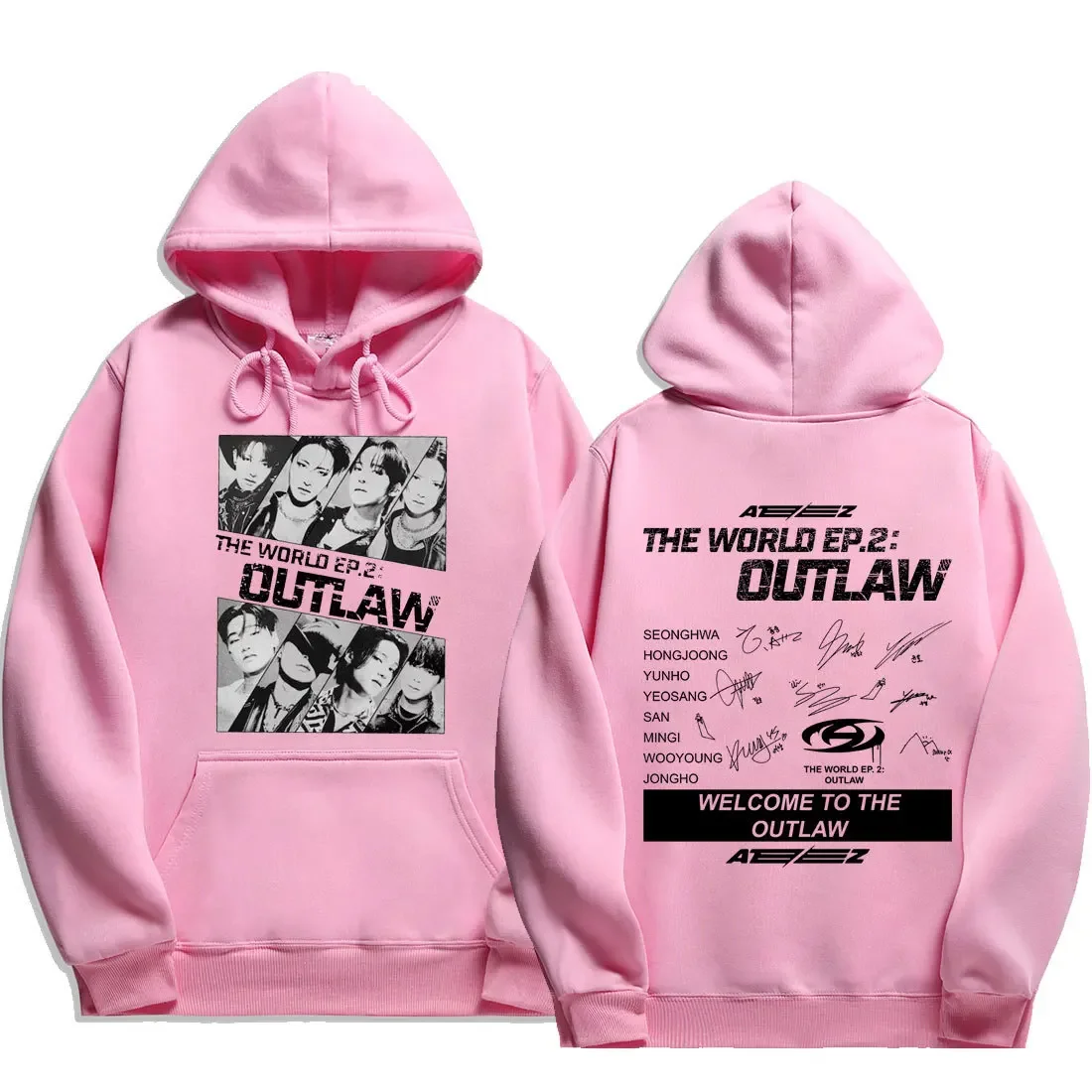 ATEEZ THE WORLD EP.2 : OUTLAW Hoodie Fashion Men Harajuku Hoodies Unisex Autumn Winter Vintage Pullovers Sweatshirts Tops