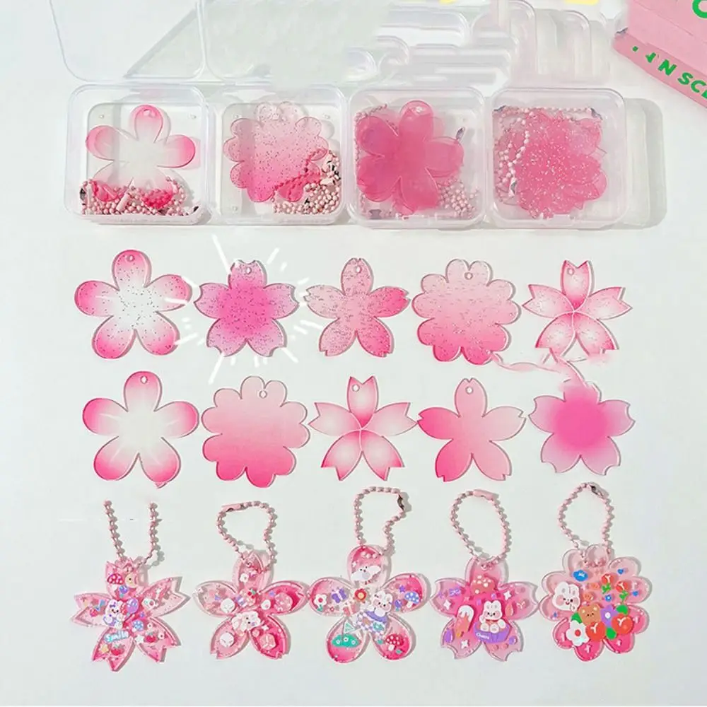 Sakura gradiente dos desenhos animados gooka conjunto vários materiais feitos à mão diy goo cartão conjunto engraçado acrílico diy chaveiro fazendo kit