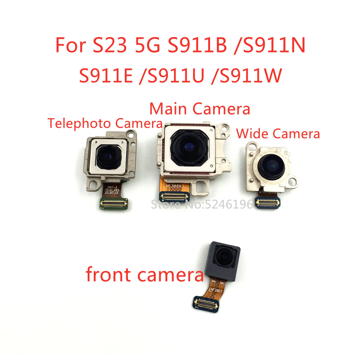 

1 шт. задняя большая основная задняя камера, модуль передней камеры для Samsung Galaxy S23 5G S911B S911N S911E S23 5G S911U S911W, замена детали.