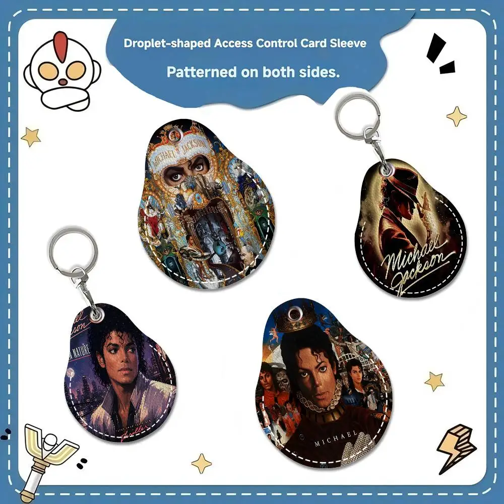 Porte-cartes de visiteur en forme de goutte d'eau mini pour Michael J-Jackson, avec capteur de carte d'ascenseur et protection de carte, porte-clés