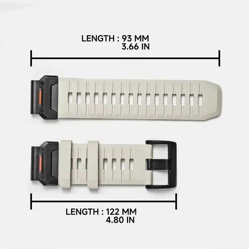 Imagen 2 del producto Correa de goma fluorada de 22mm y 26mm para Garmin Fenix 8 7X 7Pro Epix Pro Gen2 47mm 51mm QuickFit Garmin Fenix 6 6X Pro 5XPlus