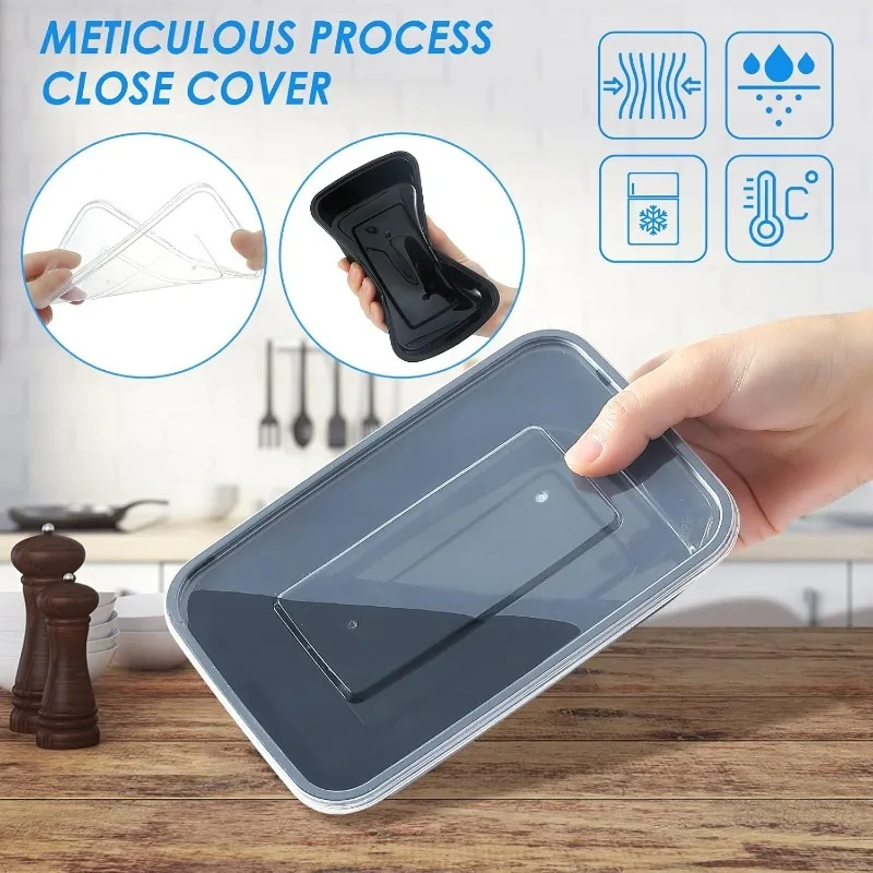 Disposable Food Containers with Lids Leakproof Plastic Bento Lunch Box Fridge Fresh-keeping Boxes Kitchen Food Storage Tableware