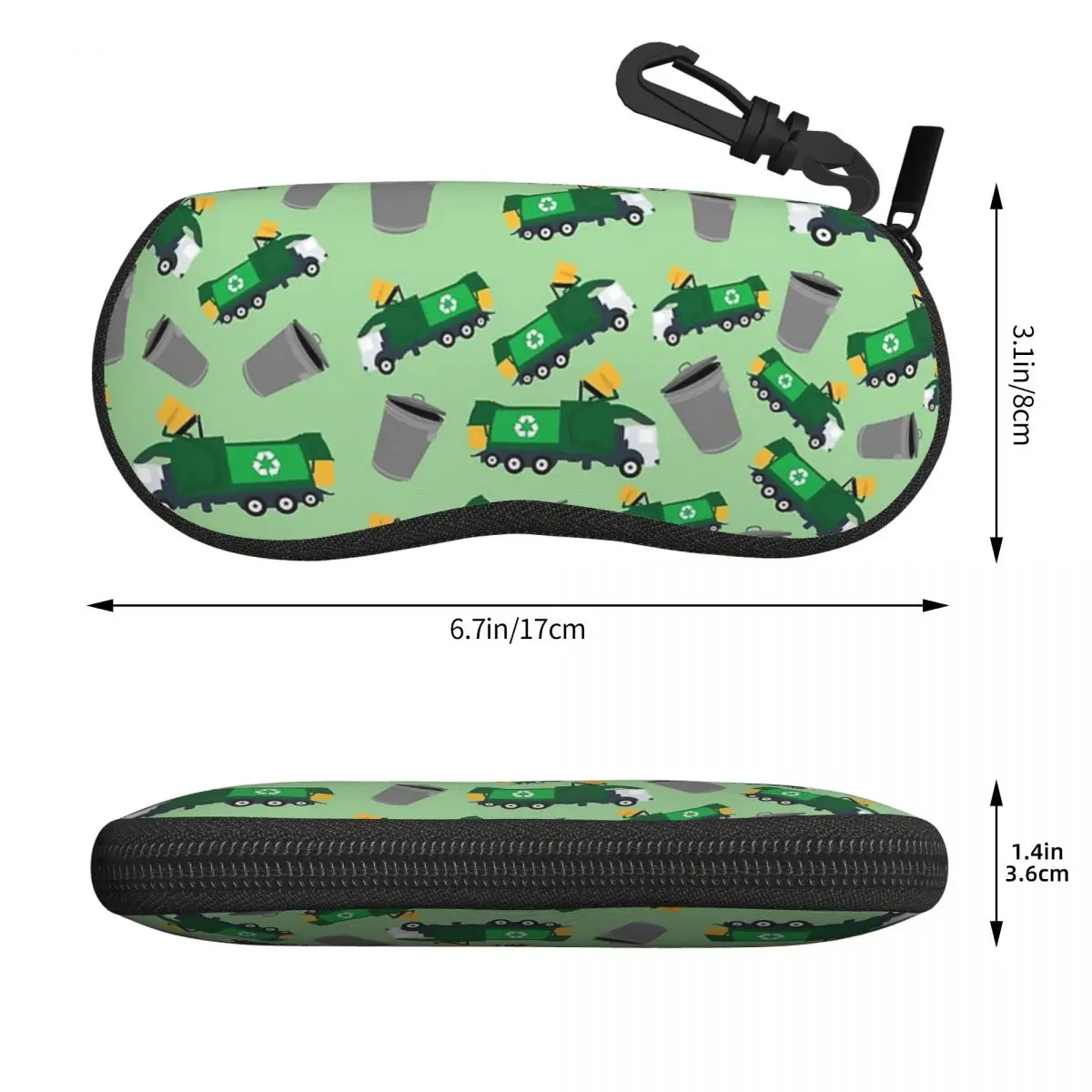 リサイクルゴミ収集車パターンシェルメガネケース保護サングラスボックス女性男性ソフト眼鏡バッグポーチ