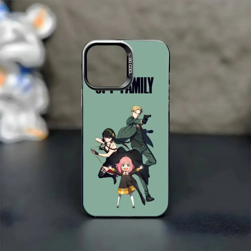 حافظة هاتف Anime Spy x Family Anya لهاتف iPhone 16,15,14,13,12,11,Mini,Pro,MAX غطاء أسود غير لامع مقاوم للصدمات