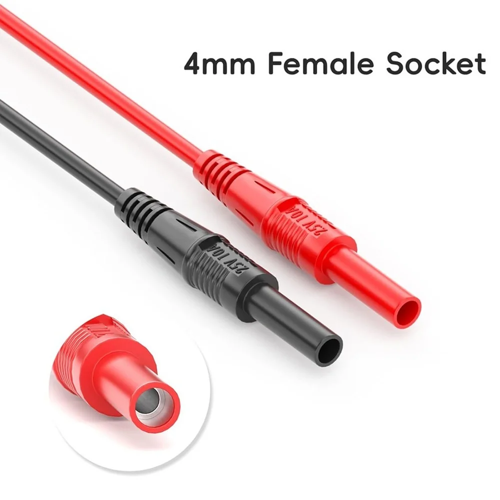 Banana Socket Leads Hook Clamp Leads Electrical Testing 25V 10A Rating 272mm Length Automotive Testing Dual Color Coding