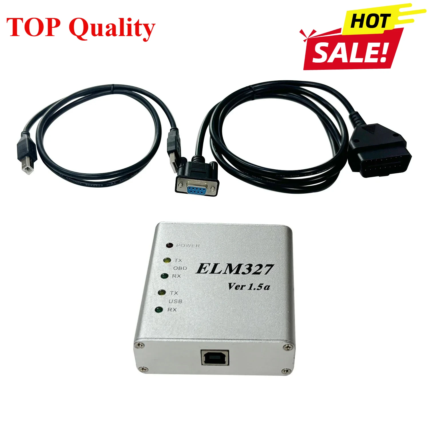 Совместим с DOS и Windows ELM327 АЛЮМИНИЕВЫЙ SHELL USB Ver1.5a с оригинальными чипами PIC18F2480 и FT232RL Инструмент для сканирования OBD2