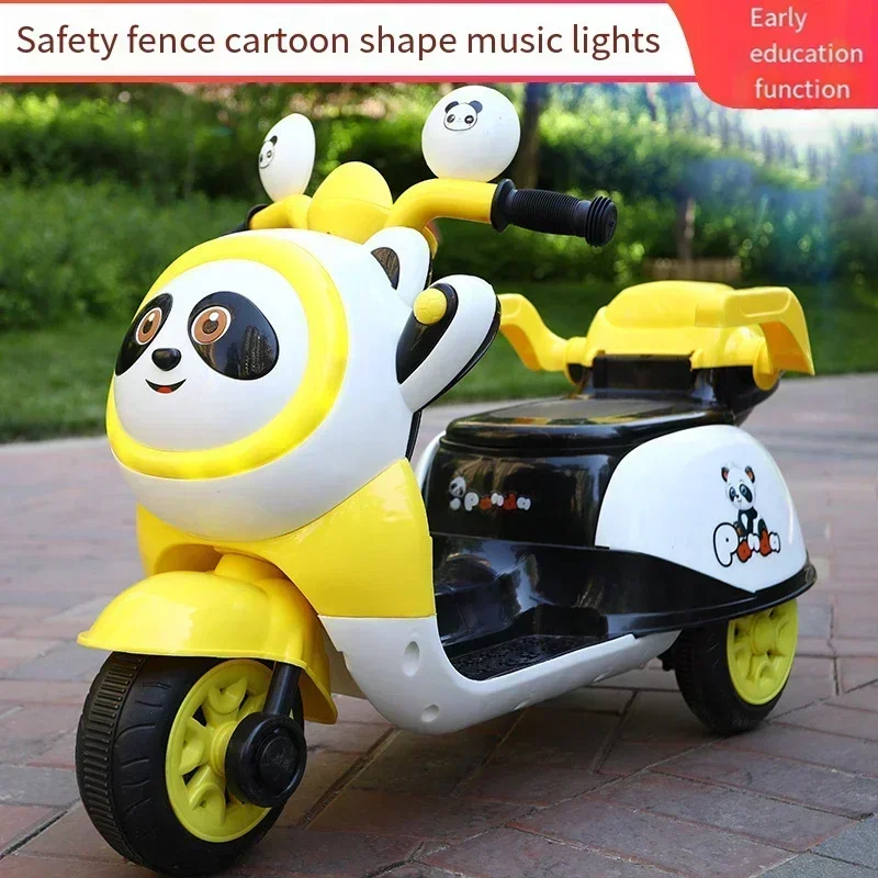 Children's Electric Motorcycle Outdoor Tricycle Motorcycle Boys and Girls Ride Toy Car Sit People Rechargeable Baby Battery Car