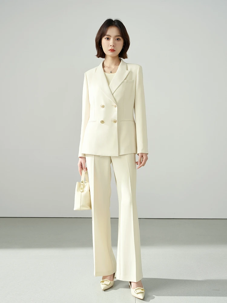 

Бежевый костюм Miss Bird, профессиональная спецодежда, наряд для интервью, маленький размер, пальто в стиле вестерн, женское пальто для поездок на работу, полиэстер