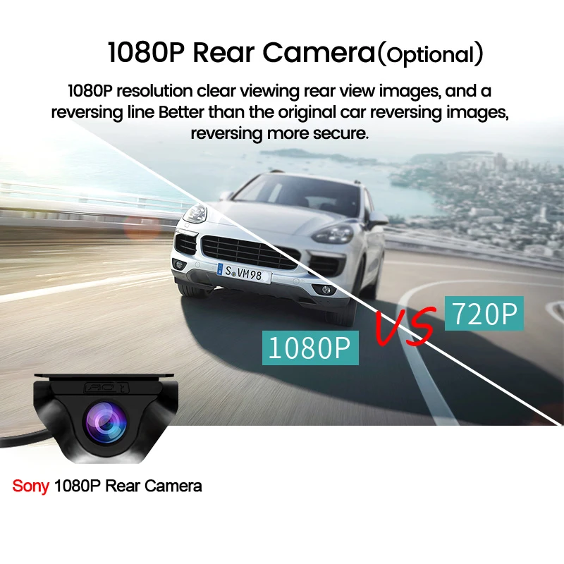 Dash Cam Specchietto Retrovisore 10″ 2.5D Curvo | Telecamera Anteriore E Posteriore Con Visione Notturna, Touchscreen, Registrazione Doppia HD, Per Auto