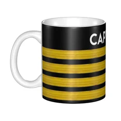 DIY Captain Stripes Epaulettes Ceramic Mug Personalized Aviation Airplane Pilot Coffee Cup Creative Gift