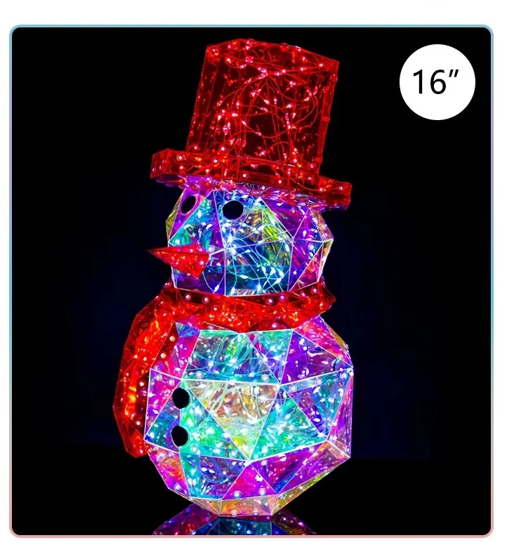 Light Emitting Diode Crystal Saloman Christmas Statue and Toy Set with Remote Control Decoration