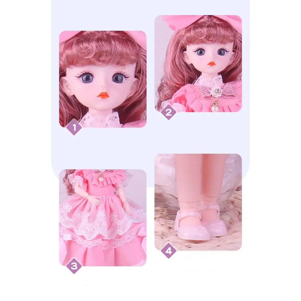 BJD Beautiful 30cm Dress Up Doll Cute Toys Dress Up Doll‘s Clothes Bow Lace BJD Movable Joint Doll Children