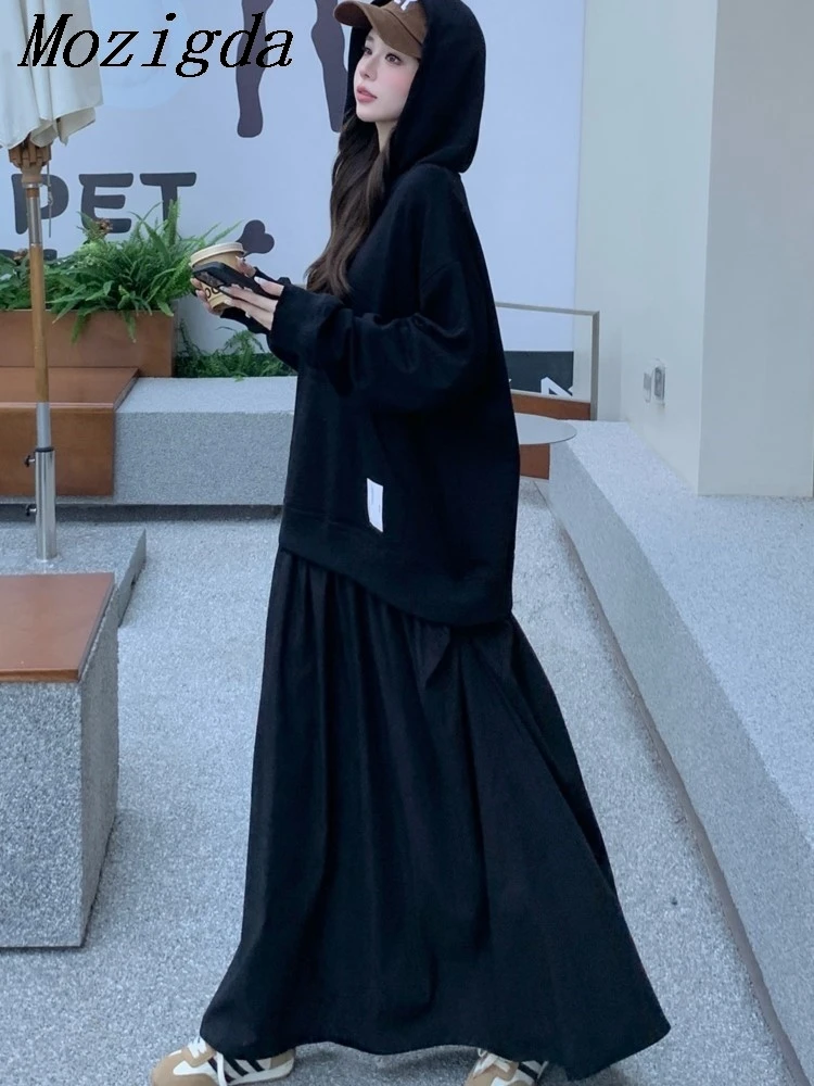 

Оверсайз осень-зима лоскутное платье-свитер с капюшоном женские корейские свободные женские платья с длинными рукавами Vestidos