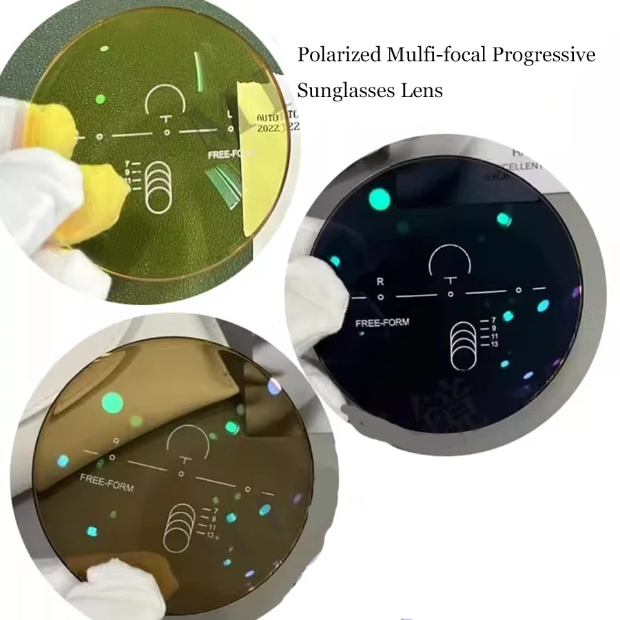 1.56 1.61 1.67 مؤشر شبه كروي مستقطب متعدد البؤر نظارات شمسية تقدمية عدسة قصر النظر مد البصر عدسة نظارات مضادة للانعكاس