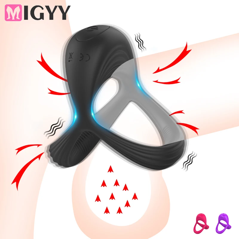 Vibrator Cockring Penis Cock Ring on for Man Delay Ejaculation Sex Toys for Men Couple Rings Penisring Toys for Adults 18