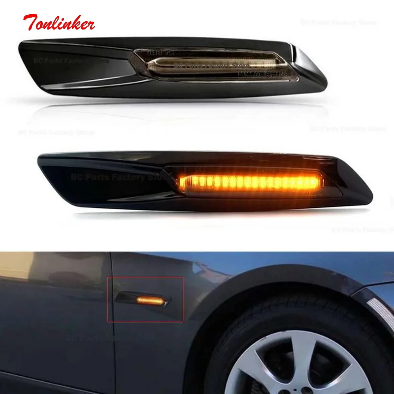 

Tonlinker 2pcs Dynamic Led Turn Signals Side marker light Lamp for BMW 1/3/5 Series E81 E82 E87 E88 E90 325i 325xi 328i, E91/92