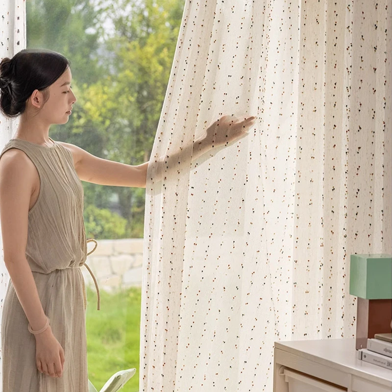 

NEW Popular Japanese Cambric Transparent But Not Transparent To People Flax A Living Room Bedroom Curtain Gauze