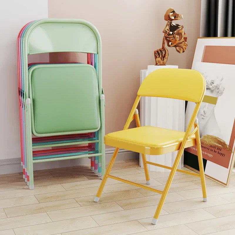 Folding chair Dormitory college student chair Home chair Modern simple simple office stool Back conference seat