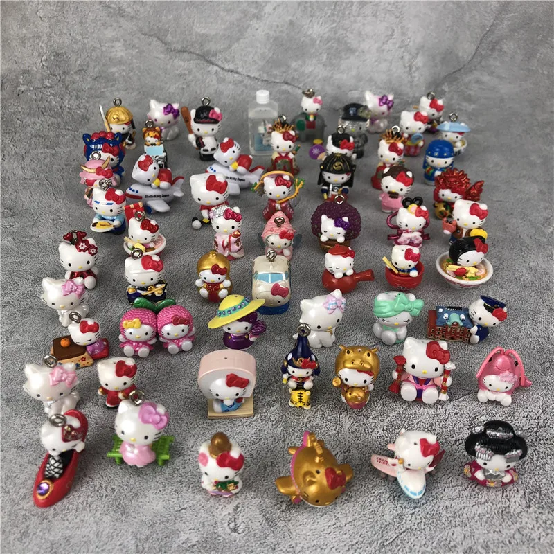 Mini Hello Kitty Cat Christmas Animal Action Figure Anime Figures Toy Hobbies Figurine Cartoon 2-3cm Sanrio Collectible Gift