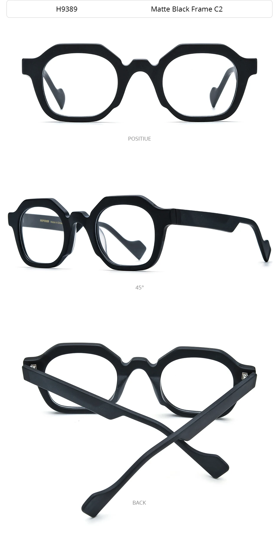 HEPIDEM Acetat Brille Männer Marke Designer Oversize Große Größe Brillen Rahmen Japanische Handgemachte Brille Männer Dicke Brillen 9374 – Detail 8