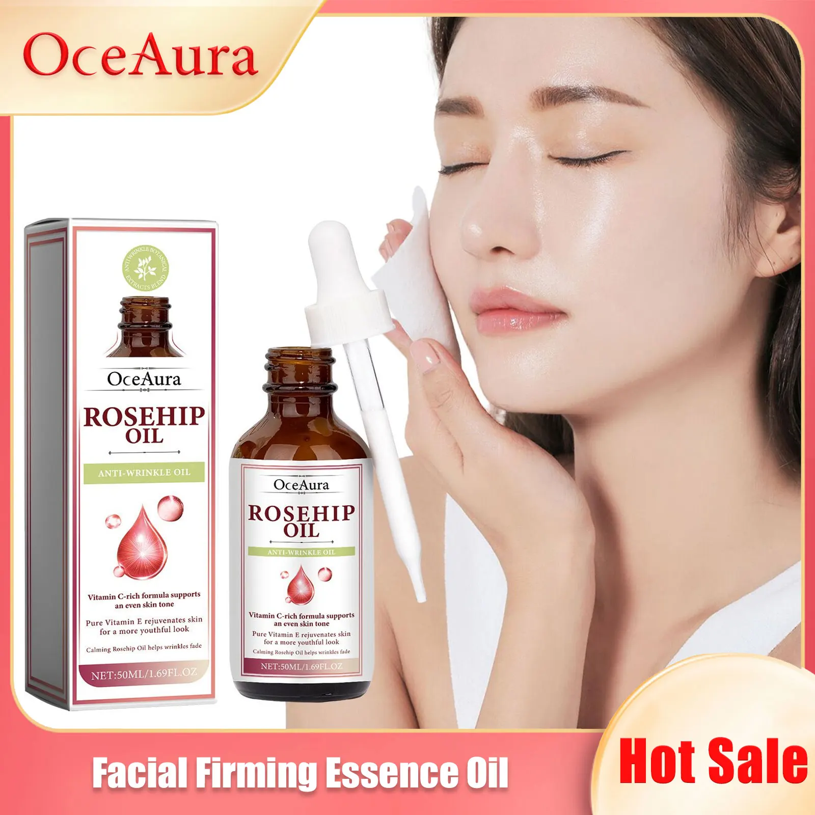 Facial Firming Essence Oil Deeply Moisturize Improve Brighten Fine Pore Repair Damaged Oil-Control Vitamin Face Hydrating Serum