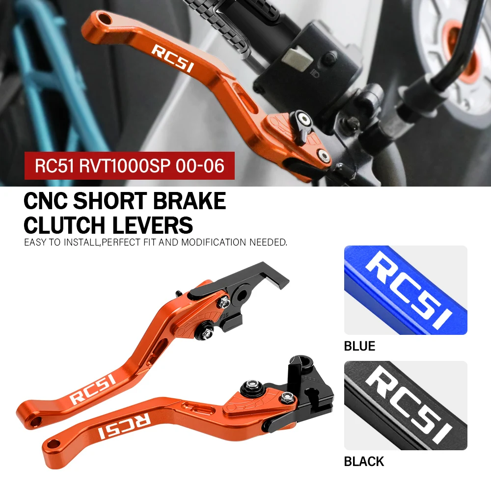 

For HONDA RC51 RVT1000SP 2000 2001 2002 2003 2004 2005 2006 Motorcycle CNC Aluminum Adjustable Brake Clutch Levers Handle Access