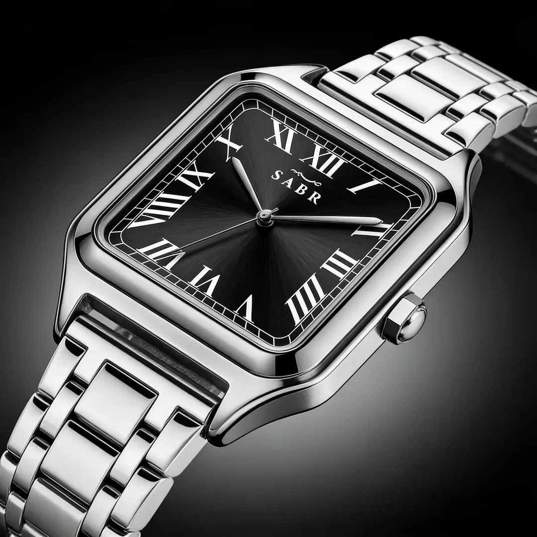 

Sabr мужские деловые часы из сплава римские цифровые кварцевые часы водонепроницаемые модные роскошные часы из нержавеющей стали британский бренд