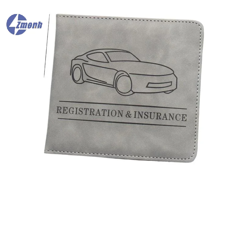 New！Car Registration Driver's License And Insurance Card Holder PU Leather Vehicle Glove Box Auto Documents Paperwork Organizer