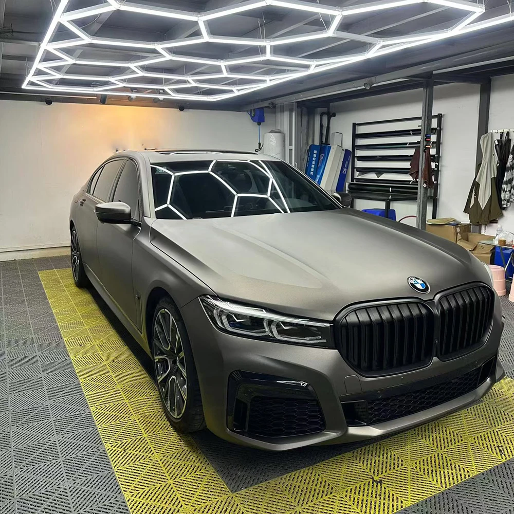 PET Matt Car Vinyl Wrap Deep Gray Air Release Fade Resistant Automotive Color Change Film