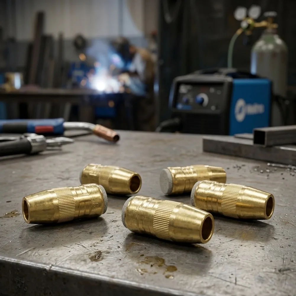 Five Pack NS1218B Welding Nozzles for centerfire for slim 12 18 Recess Brass Compatible with For Bernard 1 Gas Diffuser GGaas