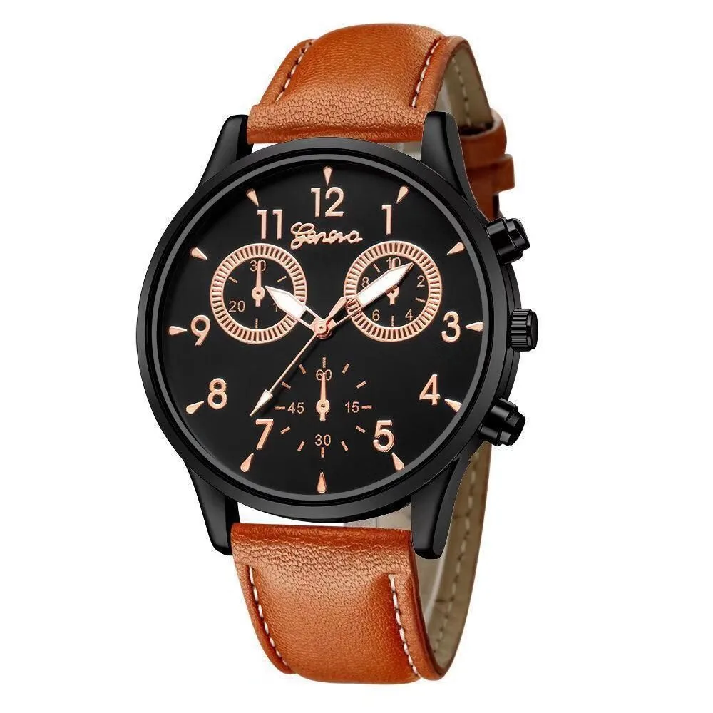 Reloj de negocios de moda Popular para hombres, dos ojos que brillan en la oscuridad, reloj de correa de manos