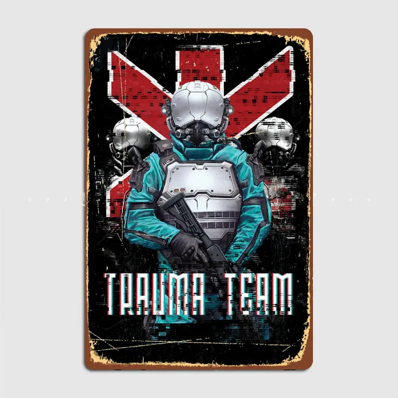 Trauma Team Platinum Classic Cyberpunk Art Prints Metal Tin Plaque Signs for Wall Decor Aesthetics Poster Room Home Decoration