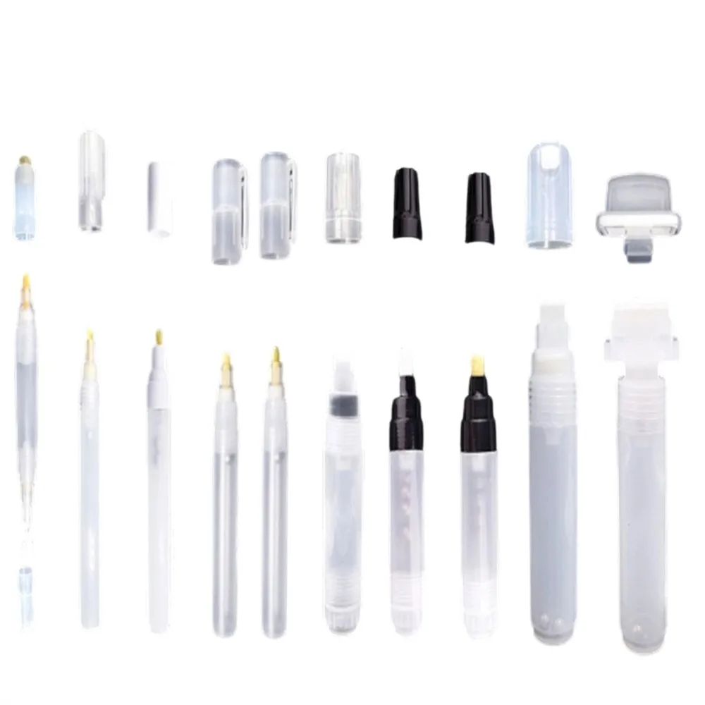 HOT!A72T 10Pcs Marker Refill Kits Acrylic Markers, Paint Markers, Alcohol-Based Markers, Empty Pen Barrels