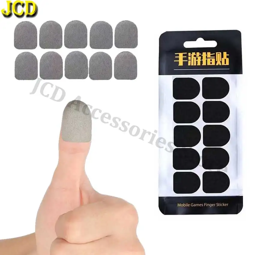 JCD 10PCS Anti Sweat Non Slip Finger Sleeve Mobile Game Sticker Smart Touch Screen Gaming Gloves Breathable Finger Cots Accessor